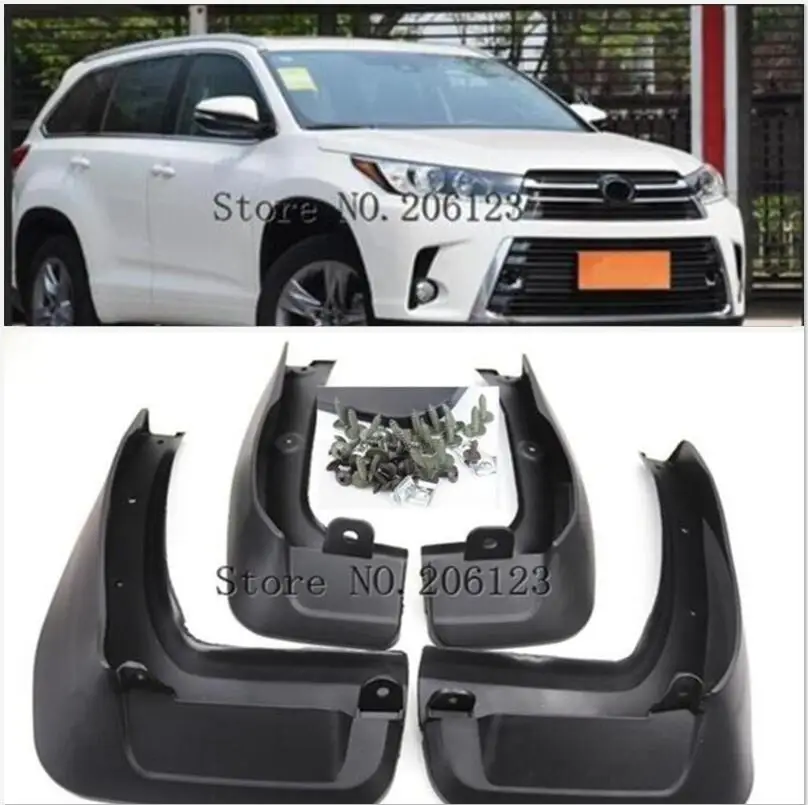 

4 шт., литые Брызговики для Toyota Highlander 2014, 2015, 2016, 2017