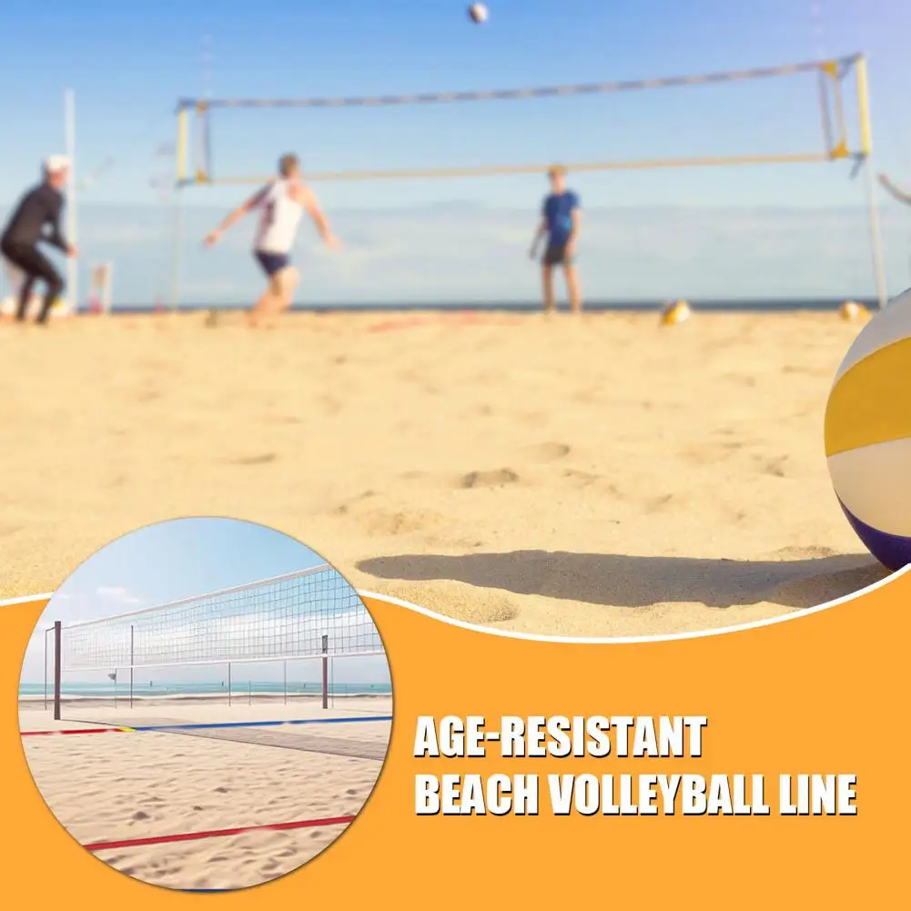 Weather-resistant Volleyball Line Professional Beach Volleyball Court Boundary Lines Set 6pcs Outdoor Webbing for All-weather