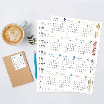 Adesivi Calendario 2027 per tutto l'anno, Semplici ed Eleganti, Scrivibili, Autoadesivi, per Planner, Adesivi DIY per Pianificazione Mensile e Controllo Progressi