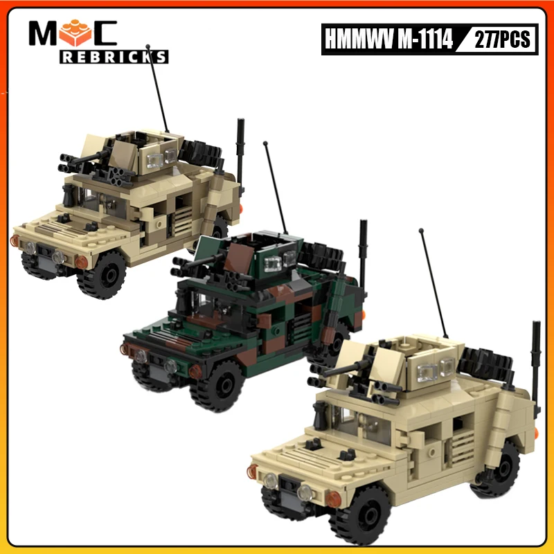 

Армированный армированный автомобиль WW2 M1114 MOC, конструктор армии спецназа, модель автомобиля «сделай сам», детские игрушки, подарки для детей