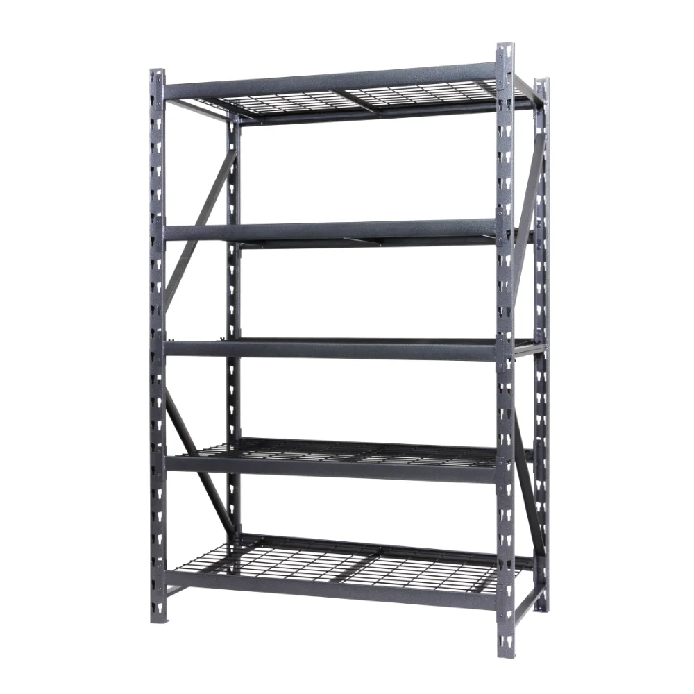 

Stronghold Garage Gear Heavy Duty 5-Shelf Metal Rack Wire Decking in Textured Gray, 1000lb per Shelf