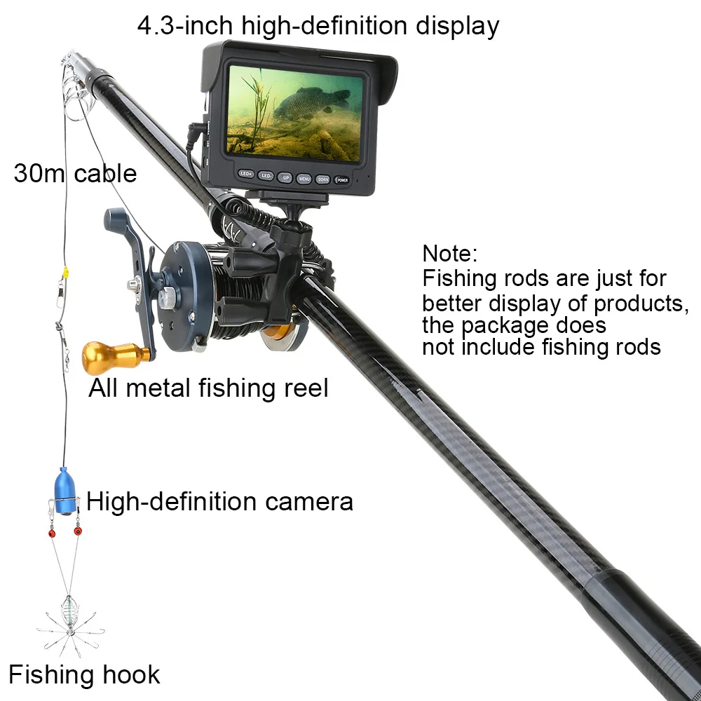 Visual Anchor Fishing Rod 7 Inch High Definition Full Set Of Fish Finder Underwater Camera Muddy Water Night Vision Fishing Rod