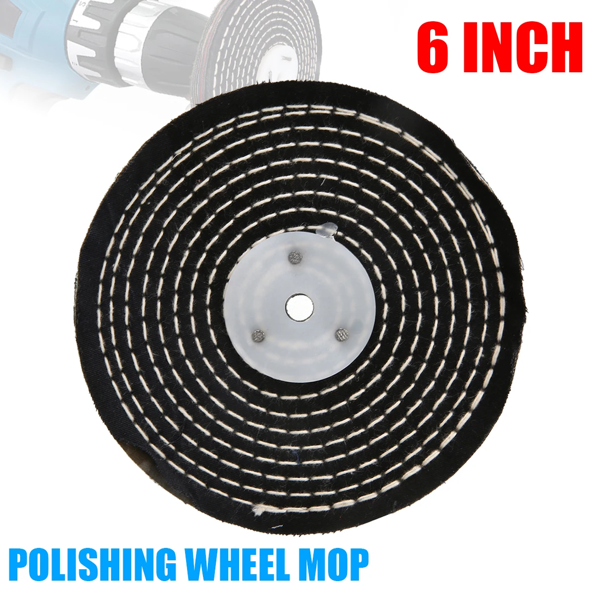Diameter Choice Wide Polishing Mop  3 SECTION Stitched Cotton Buffing Wheel 