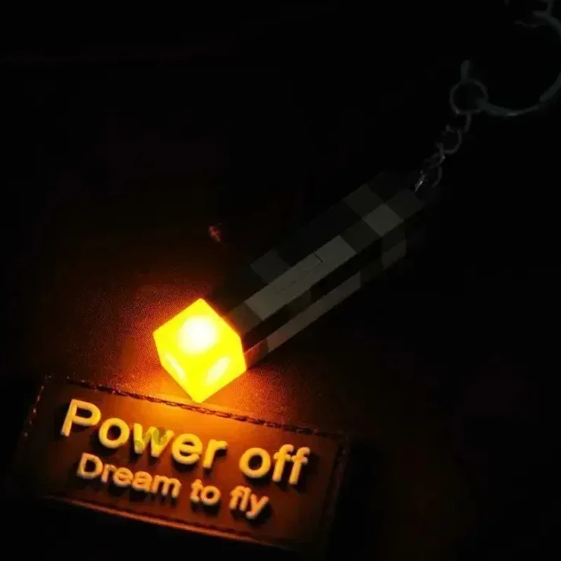 Torch Keychain Light Torch Plastic Game Model Toys Backpack Decorative Pendant Holiday Gifts Bag Pendant