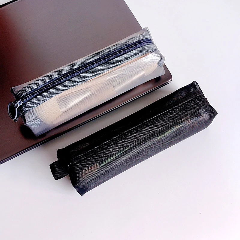 Make-up-Beutel Lippenstift Make-up Pinsel Aufbewahrung taschen Student transparente Mesh Bleistift Fall ins Reise Kosmetik Veranstalter für Frauen – Detail 2