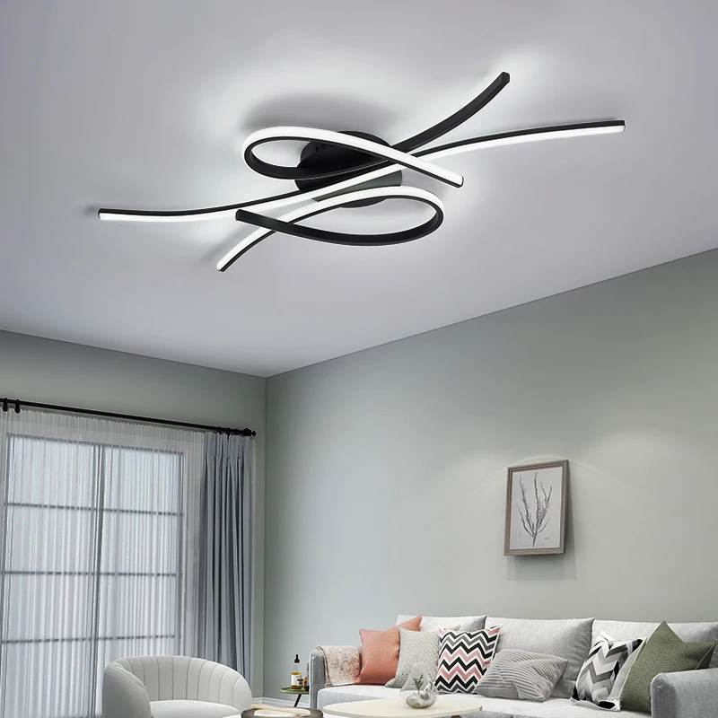 

Black+Gold Modern LED Ceiling lamp for Dining Living room Bedroom study Office Shops Home 90-220V Nordic Ceiling Lights Lighting