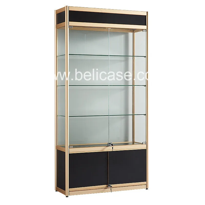 맞춤형. 하이 퀄리티 소매점 가구 잠금 가능 유리 쇼케이스 디스플레이 캐비닛, LED 조명 유리 vitrine
