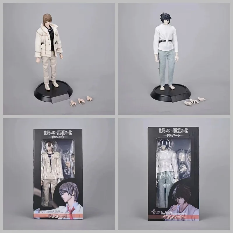 

Death Note Figure L / Light Yagami Figures Real Clothes Anime 30cm Pvc Statue Figure Model Doll Collectible Room Decoration Toy