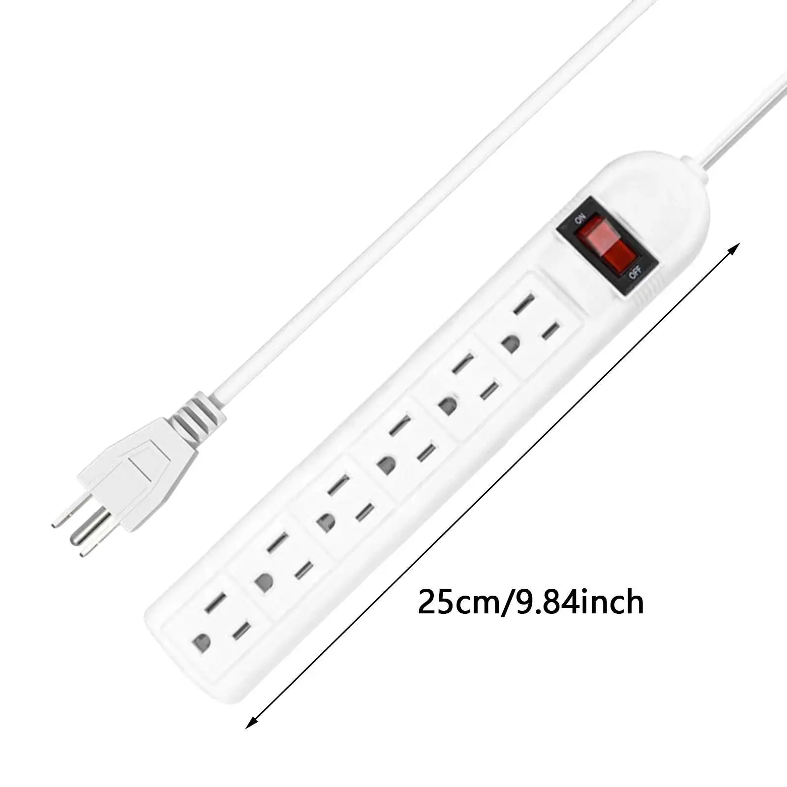 6 Outlet Power Strip US Plug 1000W Saving Place 110V 10A for Business Office