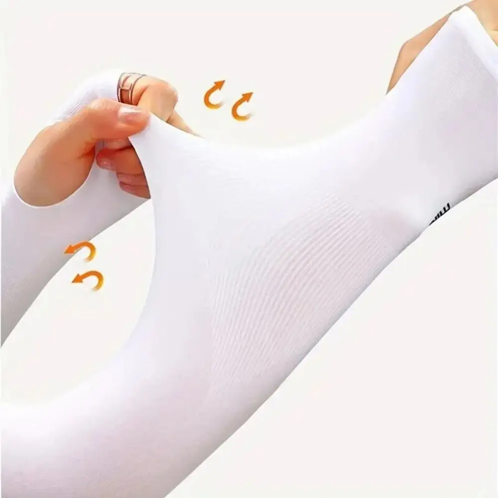 Women's Ice Silk Arm Sleeve Sports Sleeve Sun Protection Hand Cover Cooling Gloves For Running Fishing Bike 1 Pair arm sleeves