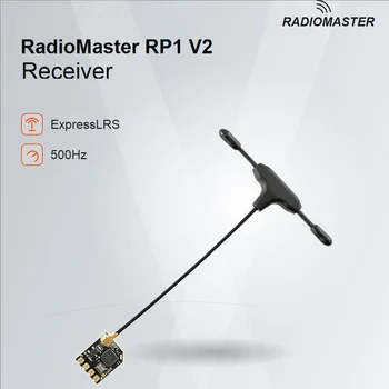 RadioMaster RP1 V2 ELRS Ricevitore Nano 2.4GHz Open Source CRSF con Antenna UFL T da 65mm per Droni FPV RC e Aerei, Kit TX12 Zorro RX