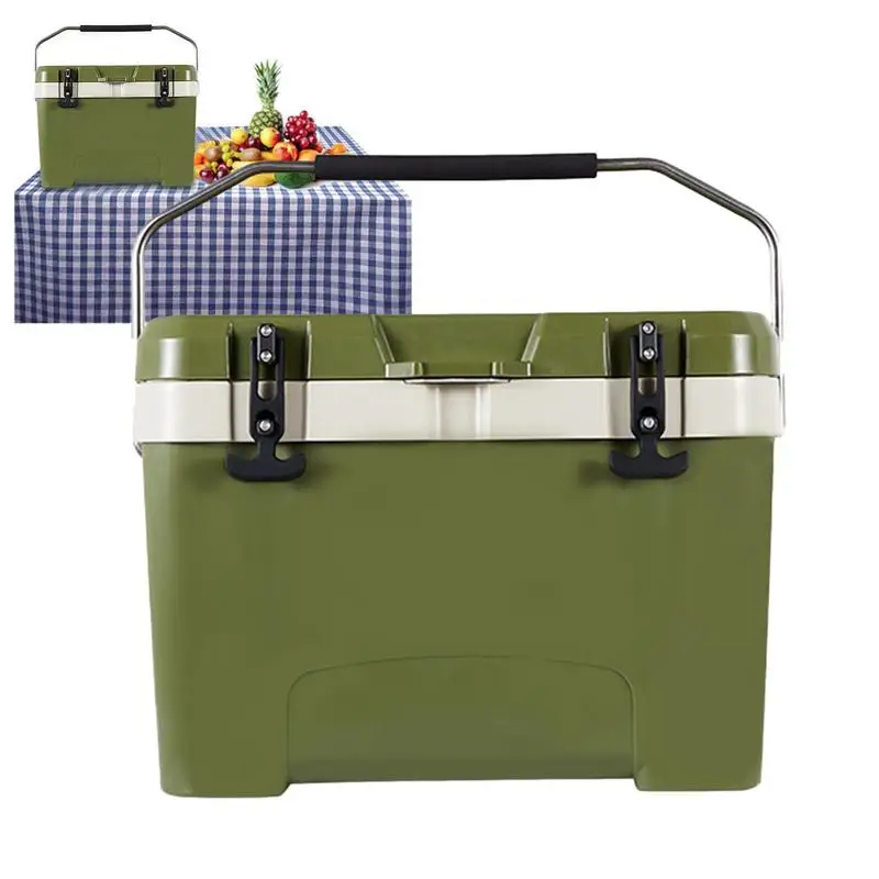 Insulated Ice Chest Insulated Chest Cooler For Outdoor 26L Impact-Resistant Travel Cooler Box For Camping Outdoor Self-Driving