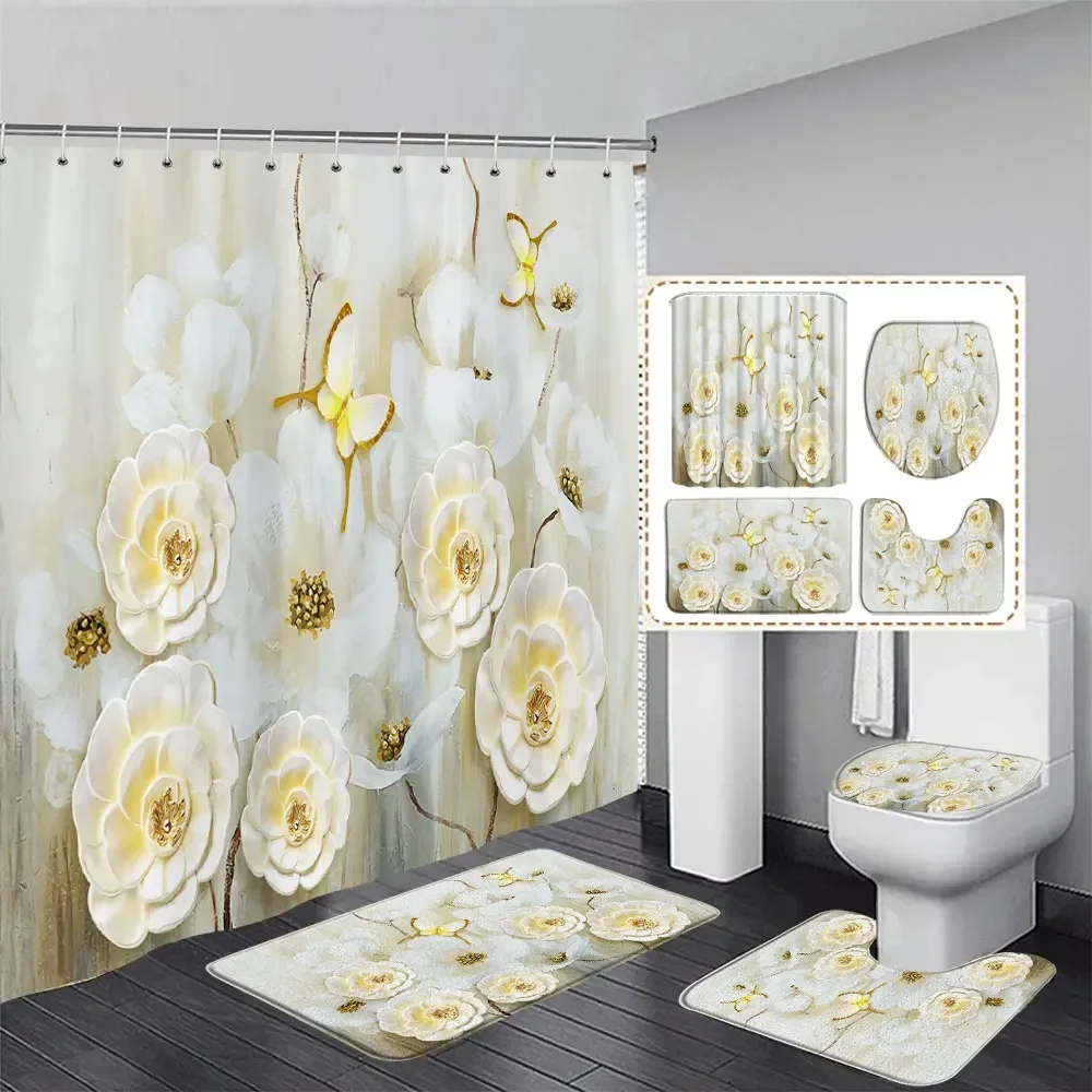 Floral Shower Curtain Set 5