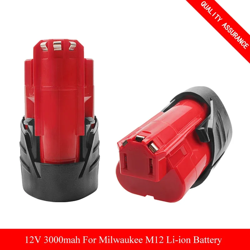 

12V 3Ah Rechargeable Battery for Milwaukee M12 Cordless Tools 48-11-2402 48-11-2411 48-11-2401 MIL-12A-LI Replacement Batteries