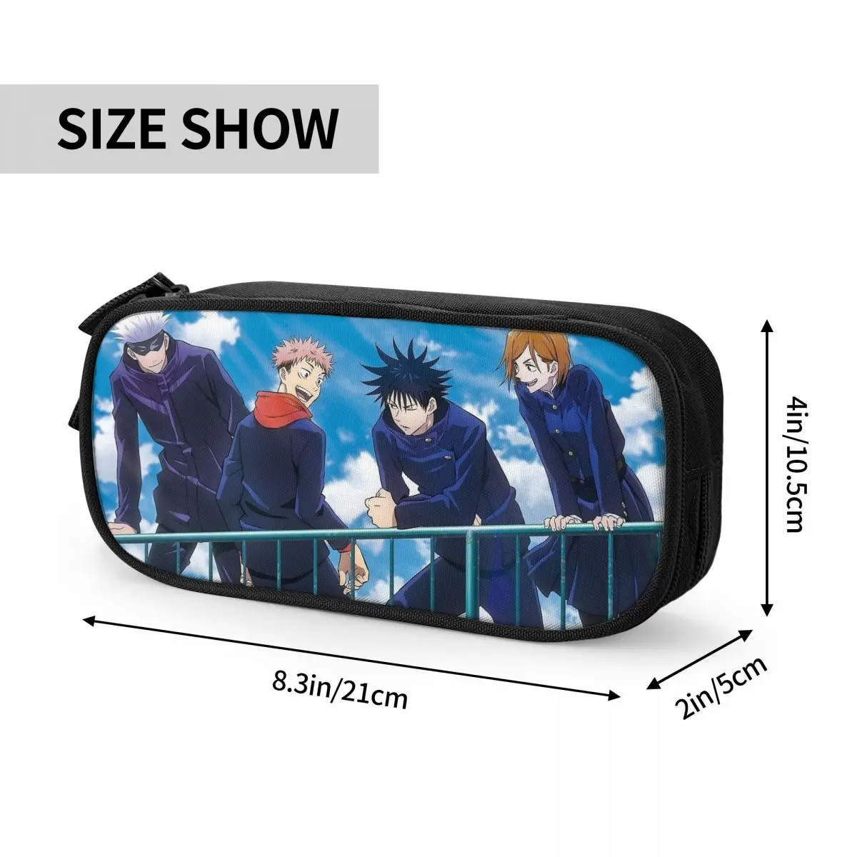Satoru Gojo Anime Jujutsu Kaisen 학생 선물용 연필 케이스 펜 박스 연필 가방 대용량 연필 파우치