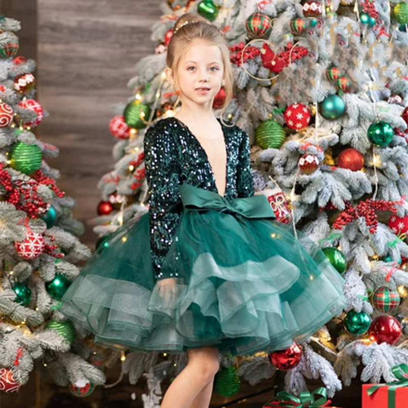 

2023 New Children's Evening Gown Bow Design Spanish Vintage Girls Birthday Baptism Party Christmas Red Dresses For Eid