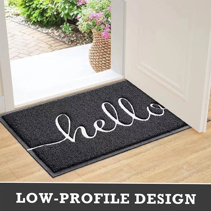 Nordic Foot Mat Letter Hello Carpet Entrance Door Silk Ring Anti Slip Floor Mat Front Door Rug