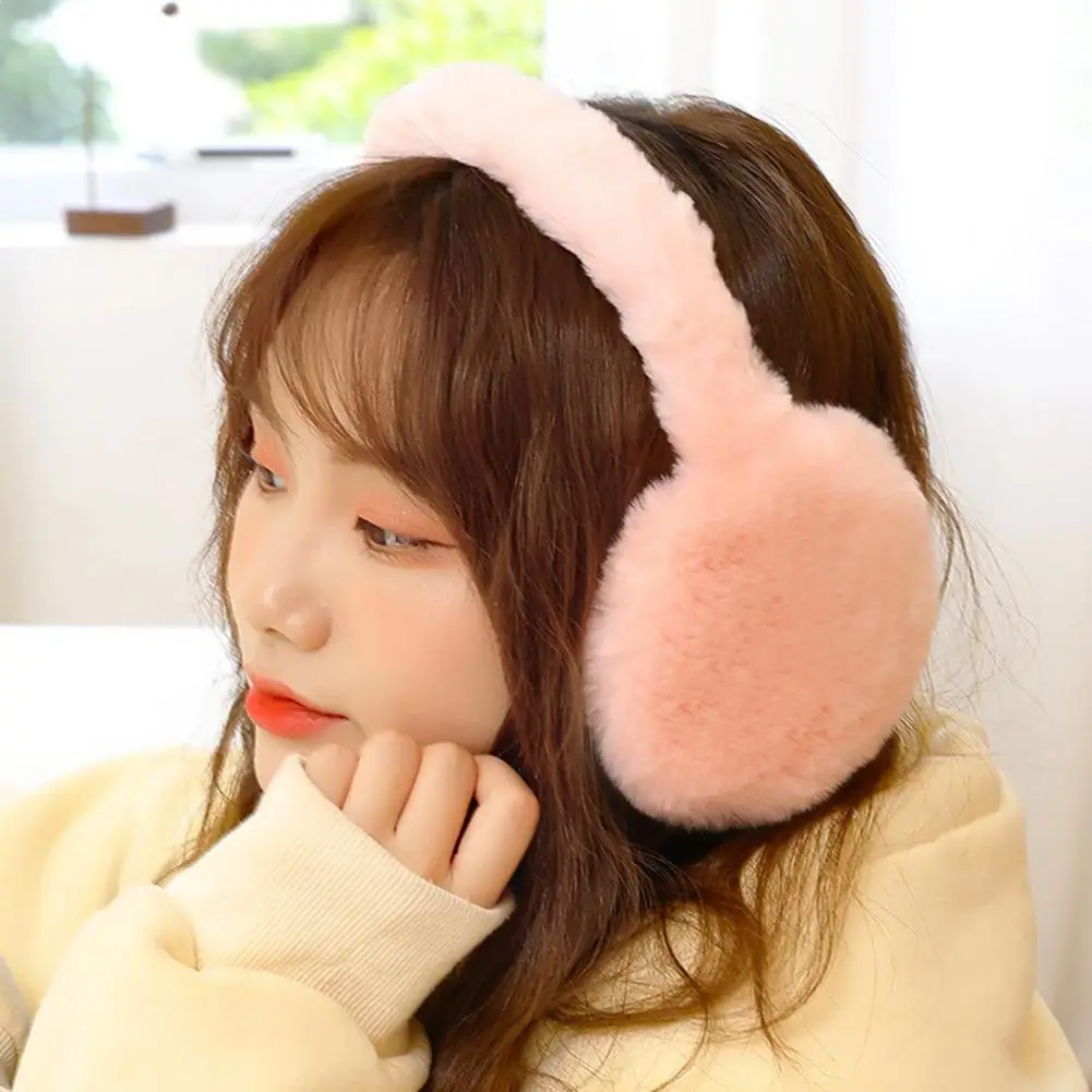 Soft Plush Ear Warmer Winter Faux Fur Earmuffs Outdoor Cold Earmuff Folding Earflap