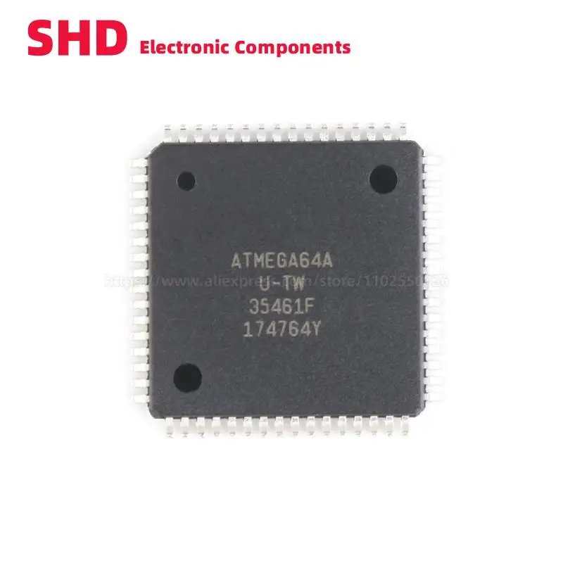 Atmega64A-Au Atmega64A-Aur Atmega64A Atmega64 U-Tw Tqfp-64 Microcontrollori A 8Bit Mcu 64K Flsh 2K Eeprom Smd Ic
