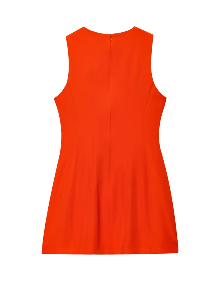 TFMLN Solid Women A-line Mini Dress Fashion Sleeveless Casual Slim Fit Party Dress New 2025 Elegant Commute Short Dresses