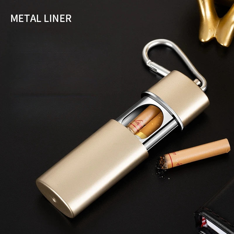 Outdoor Portable Keychain Metal Ashtray Sealed Leak proof Ashtray Travel Eco friendly Pocket Somking Accessories portable ashtray metal ashtray