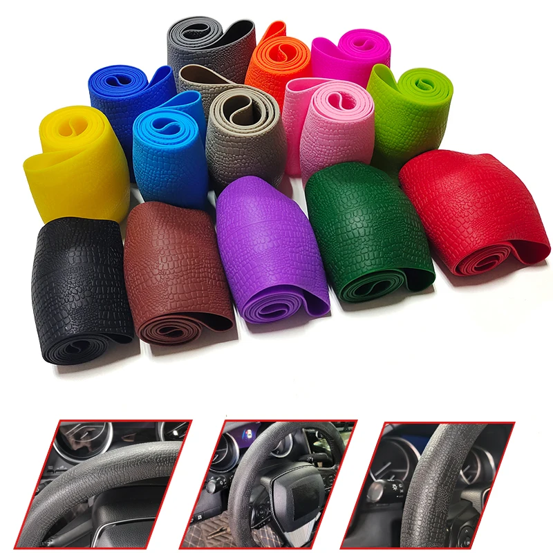 

Car Silicone Steering Wheel Glove Cover Multi Color Skin Soft For Volkswage Polo CC T-ROC Tiguan Touareg Accesorios Para Auto