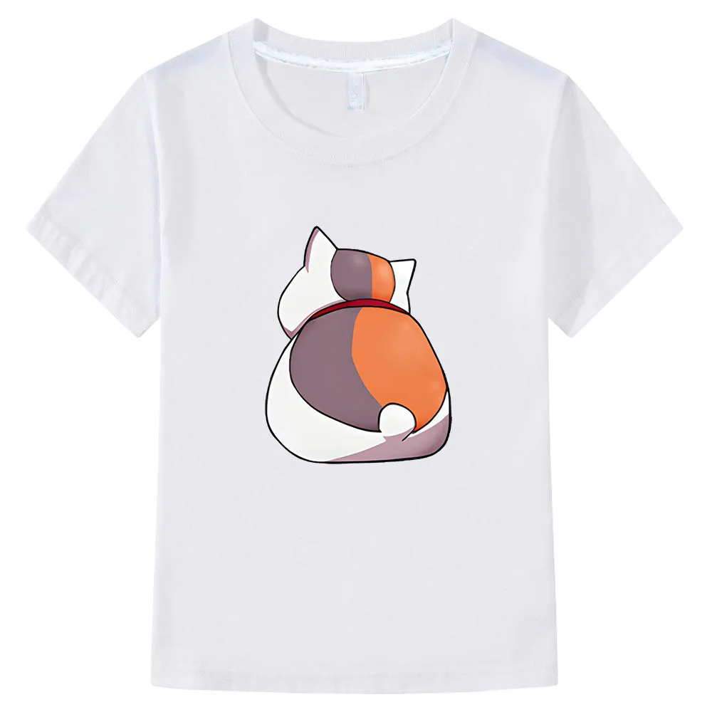 

Natsume's Book of Friends Natsume Yuujinchou Madara Cat Cute Anime T-shirts Casual Manga 100% Cotton Tee-shirt Boys/girl T-shirt