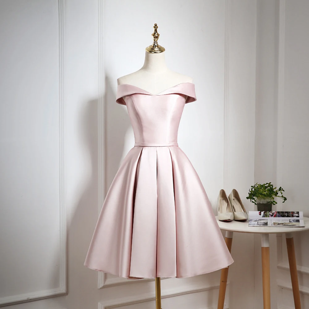 A-Line Cocktail Dresses Formal Occasion Dress Homecoming Party Dress Off The Shoulder Satin Short Evening Party Gowns evening dresses cocktail dress
