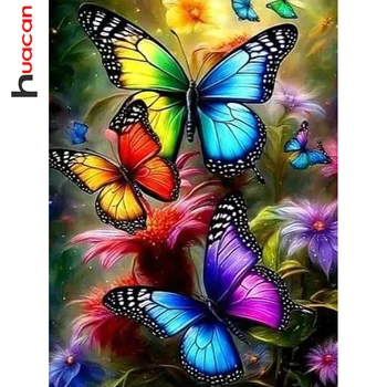 Huacan-5D DIY Diamond Painting, Flower Vase, Home Decor, Full Square, Round Embroidery, Mosaic, Fruit Wall Art 1