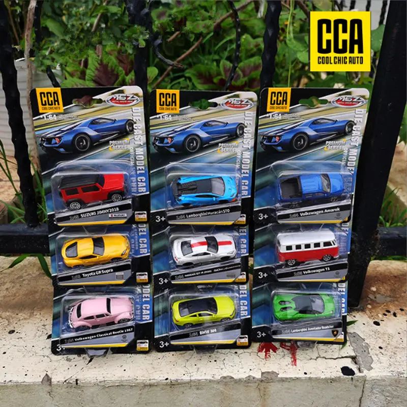 Cca 1/64 Lamborghini Audi Alloy Mini Car Model Diecast Metal Simulation Miniature Scale Vehicles Car Model Collection