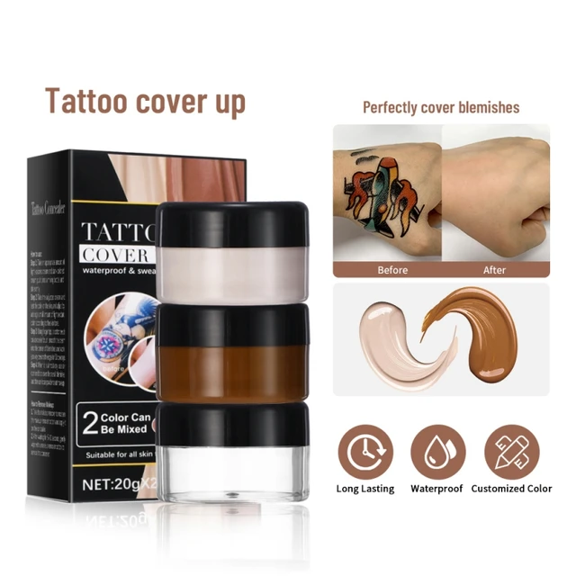 Body Tattoo Cover Up Set Waterproof 2 Colors Mixed Makeup DIY Spots Scars  Long Lasting Smooth Blemish Full Coverage Maquiagem - AliExpress