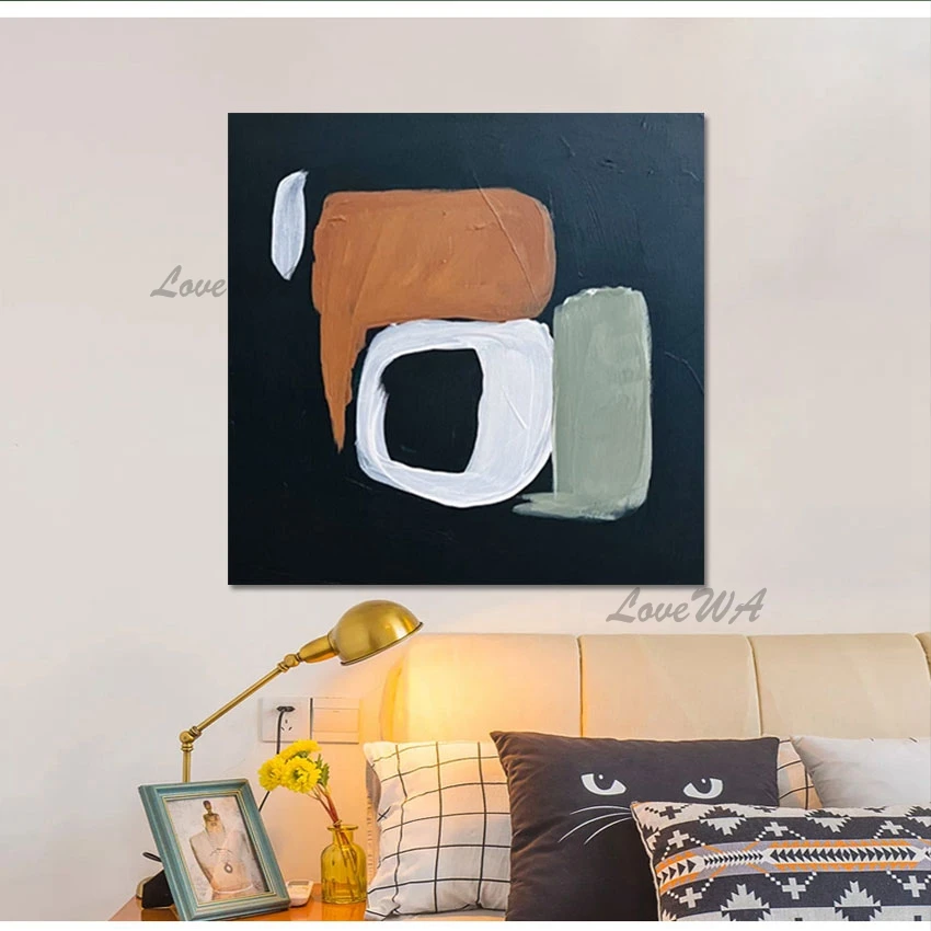 

Dropshipping Canvas Modern Wall Painting Art No Frame Black Abstract Idea Design Acrylic Picture China Import Item Decoration