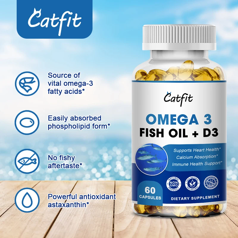 

Natural Omega 3 Fish Oil CapsulesFree Shipping Hign Quality Vitamin D DHA EPA Soft Gels Fishing l Fitness Serving for Adults