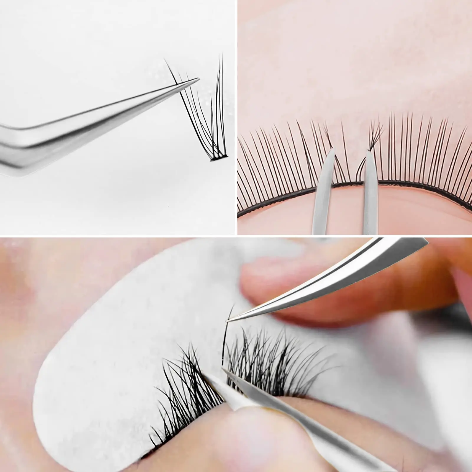 Volume Tweezers for Eyelash Extensions,Precision Lash Tweezers for Mega Volume And 3D 6D 10D Mink Eyelash Fan Making 6