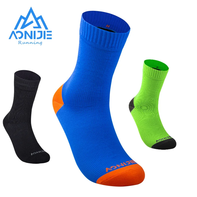 

AONIJIE One Pair E4821 Outdoor Sports Waterproof Socks Bamboo Fiber Inner Layer Water Repellent For Trail Running Warking Ride