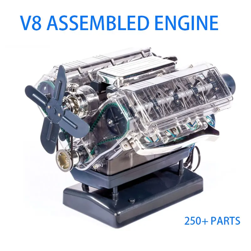 

250+ Parts Mini V8 Engine DIY Hand Assembled Model Kit Simulating Eight Cylinder Engine Scientific Experiment Toy