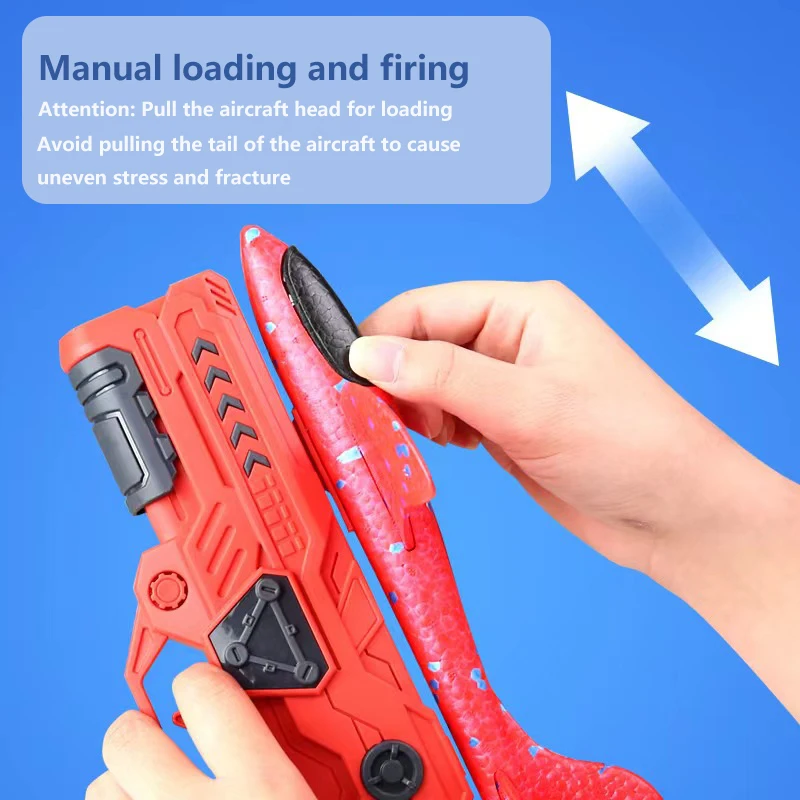 Outdoor Games Kids Glider Flight Flying Throw Foam Plane Shooting Gun, Catapult Plane Launcher Toy for Kids, Shooting Toy - Bilde 3