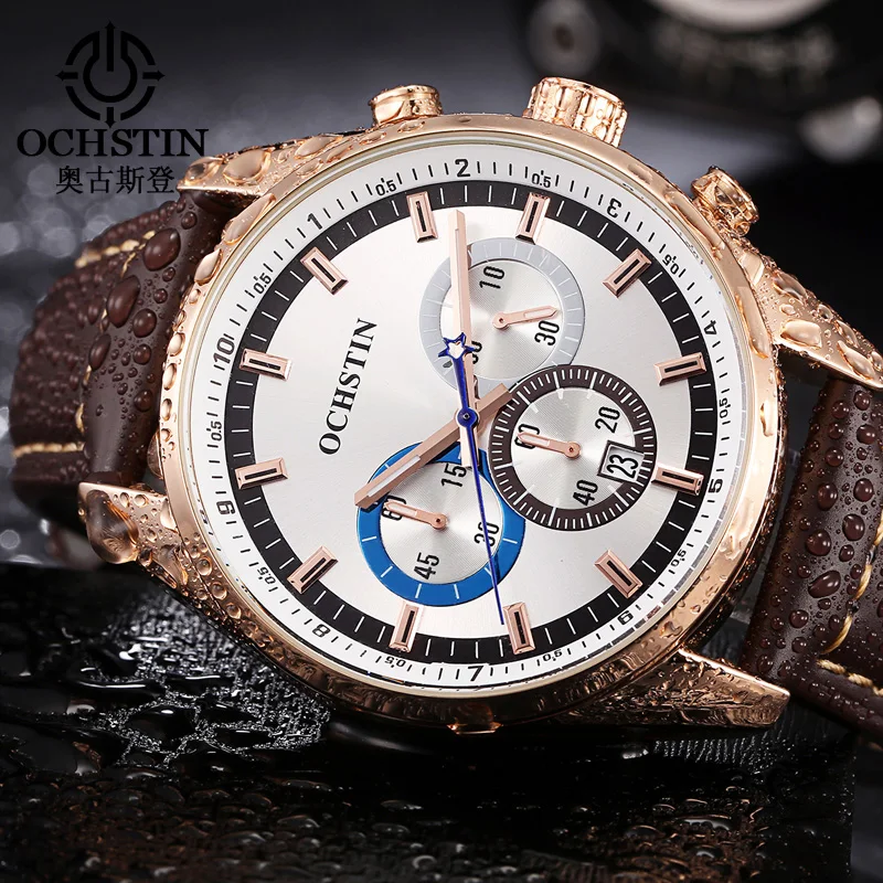 ochstin hot 2024 business light luxury innovative creative nylon series multi-function quartz movement men's quartz watches