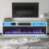 58 "fireplace TV Cabinet, Suitable for TVs Up To 65", Living Room TV Console, LED Lights Entertainment Center 2