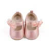 BeQeuewll Infant Baby Girls Princess Shoes Shine Surface Dot Print Mesh Bowknot Flats Non-Slip Adorable Baby Shoes 2