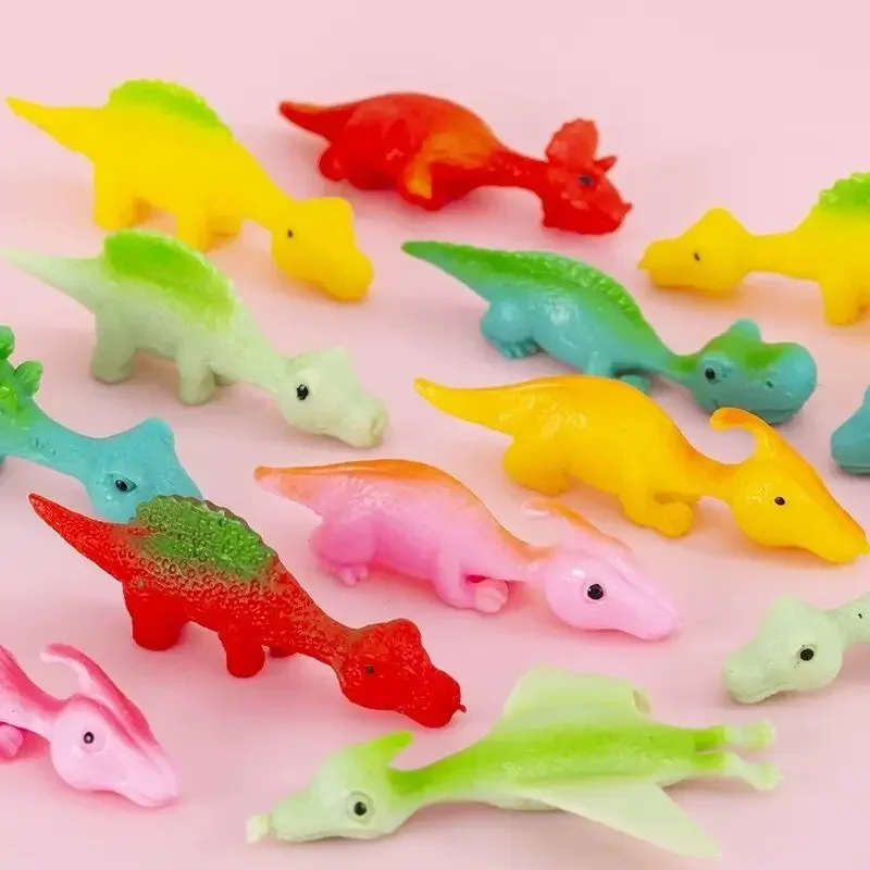 Creative Dinosaur Finger Toys Kids Funny Cartoon Animals Anxiety Stress Relief Shooting Playing Toy Slingshot Catapult Game