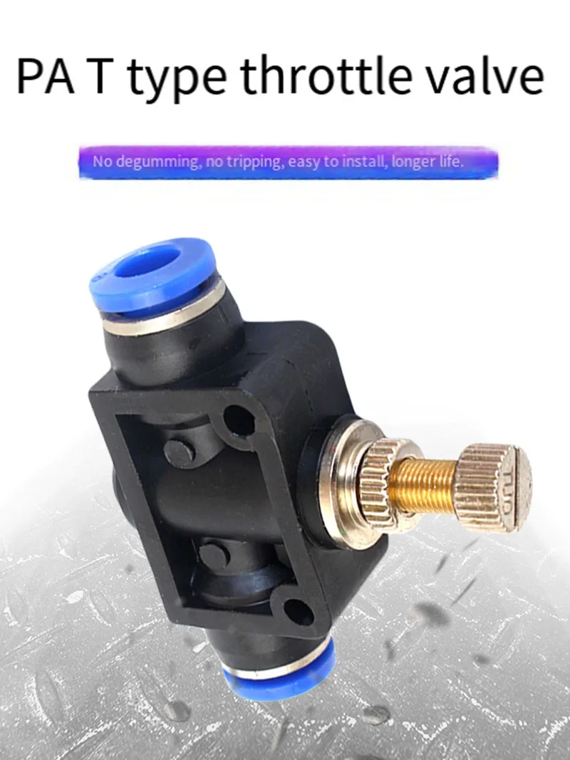 

SA-4/6/8/10/12 Throttle Valve Gas Pipe Joint Pipeline Throttle Valve Pneumatic Component Adjustable Flow Limiting Valve