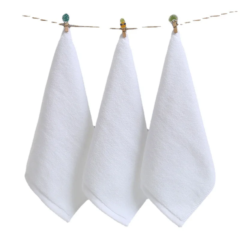 High Quality 10pcs/Lot Small Face Hand Towels Cotton Towel for Beauty Salon Kitchen Hotel Restaurant Kindergarten Print Logo 3