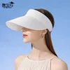 UPF50+ Wide Brim Visor Hat for Women Straw Beach Sun Visor Foldable Ponytail with UV Protection 3