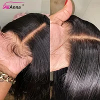 26 28 30 pouces 6X4 droite sans colle perruques cheveux humains prêt à porter Go perruques de cheveux humains brésilien pré-coupé fermeture perruque perruque de cheveux humains 3