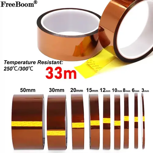 3-100mm High Temperature Heat BGA Tape Gold Thermal Insulation Electronics Board Protection Polyimide Adhesive Insulating Tapes