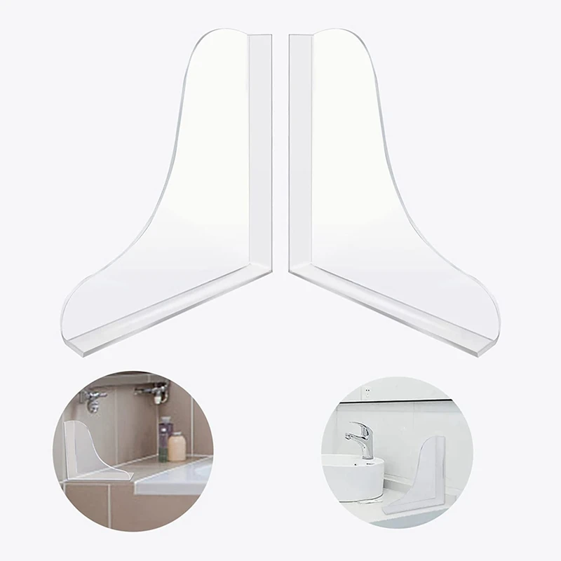 2PCS Bathtub Corner Splash Guard Acrylic Corner Guard Shower Bathtub Guard Bathroom Splash Guards Transparent shower guard