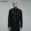 PUNK RAVE Men’s Punk Rugged Slim Fitting Jacket Casual Black Shirts Men Clothing   Four Seasons Spring/Autumn 1
