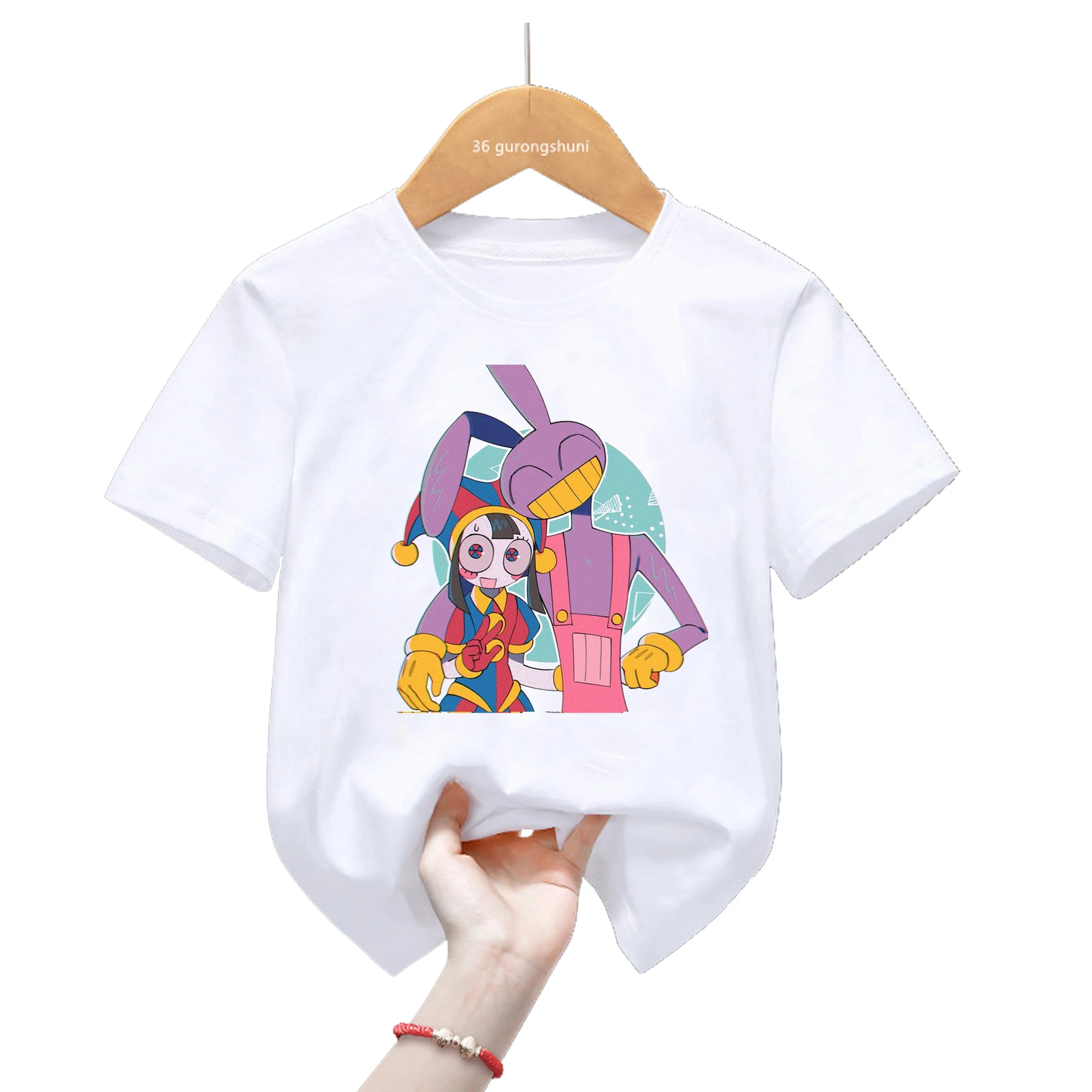 

New Hot Sale The Amazing Digital Circus Graphic Cartoon Print T Shirt Kids Clothes Boys Girls Baby Tshirt Unisex Tees Tops