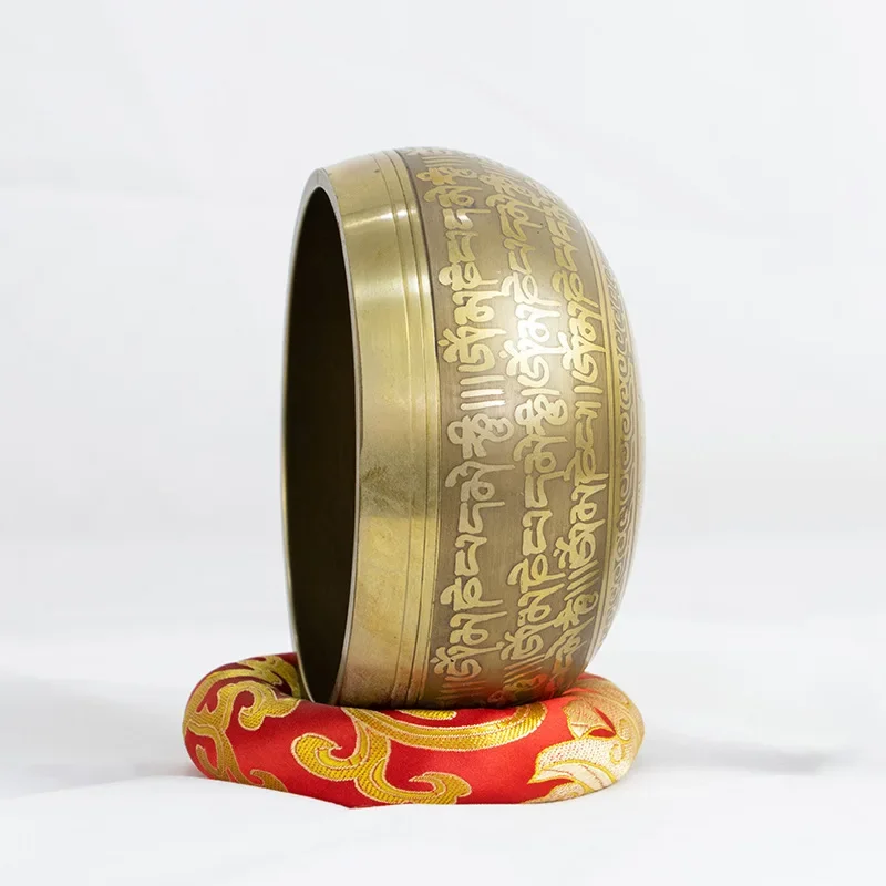 8cm/10.5cm Tibetan Singing Bowl Set,Totem with Sound,Nepal Handmade Song Bowl,Gift,Useful for Meditation,Yoga,Stress Relief 5